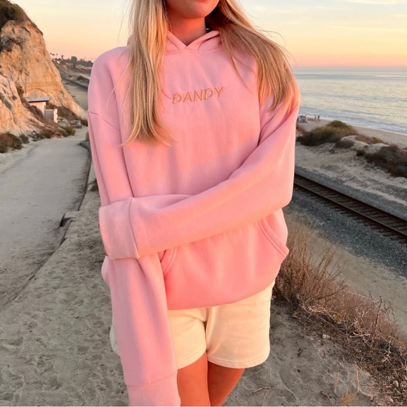 Dandyworldwide | Tops | Dandy Pink Embroidered Hoodie | Poshmark